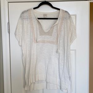 J.Crew white short sleeved poncho shirt - large